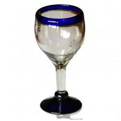 Weinglas (blauer Rand)